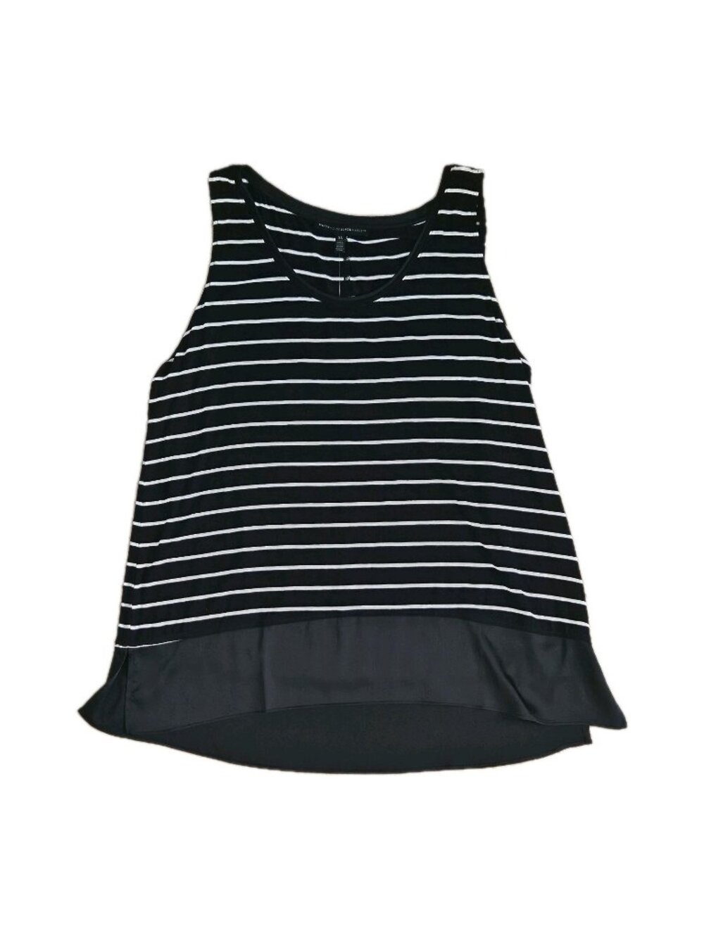 White House Black Market Skyla Striped Woven Hem Tunic Tank Top Womens XL New